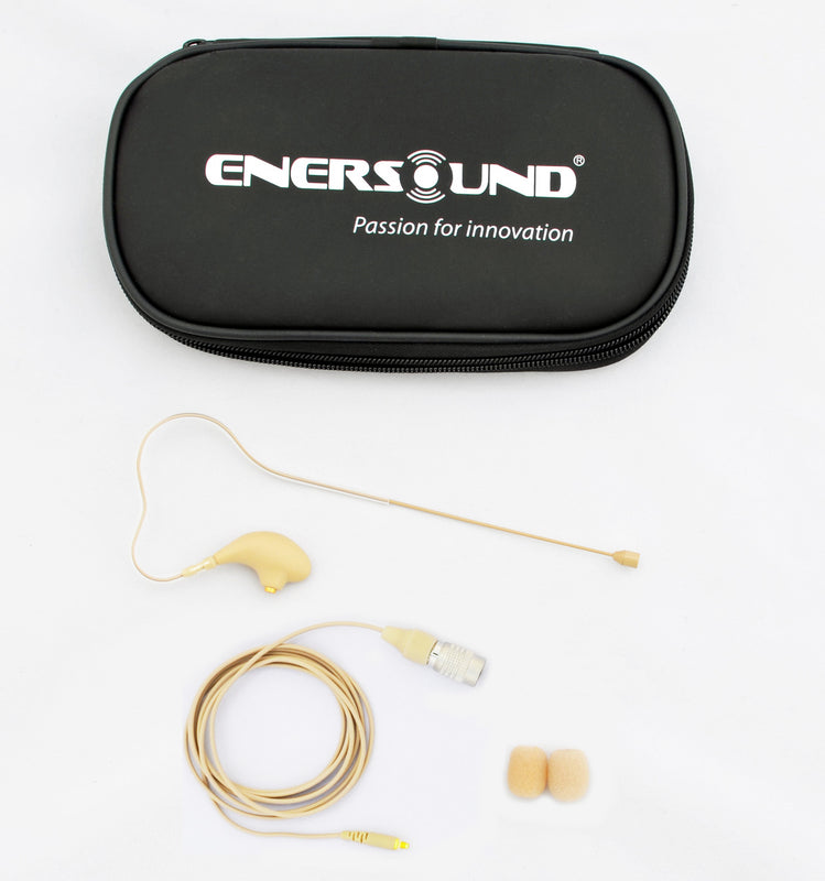 MIC-400AT Professional Miniature Earset / Headset Microphone compatible with Audio-Technica Wireless Systems. Beige.