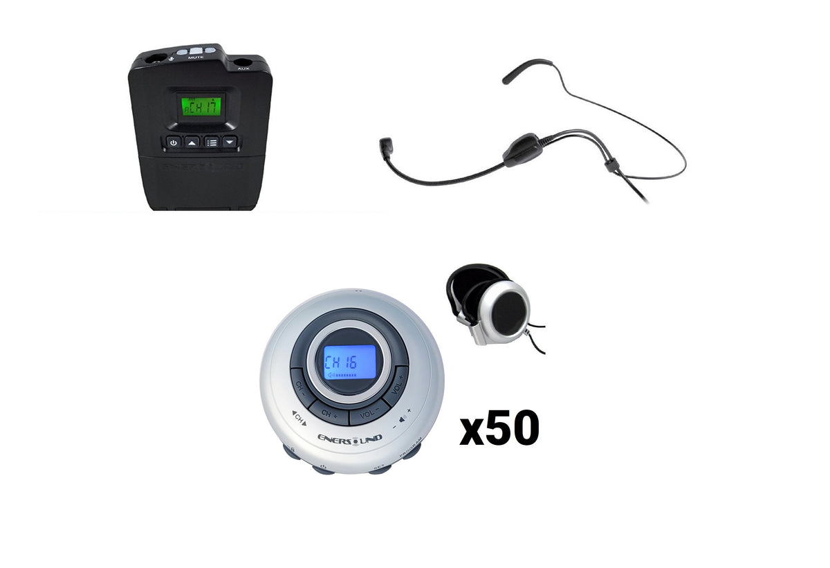 50-Person Portable Translation/Tourguide Professional System (Lifetime