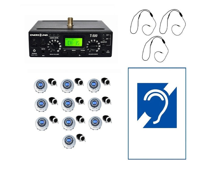 10-Person Assistive Listening System with Neckloops and ADA Plaque (Limited Lifetime Warranty)