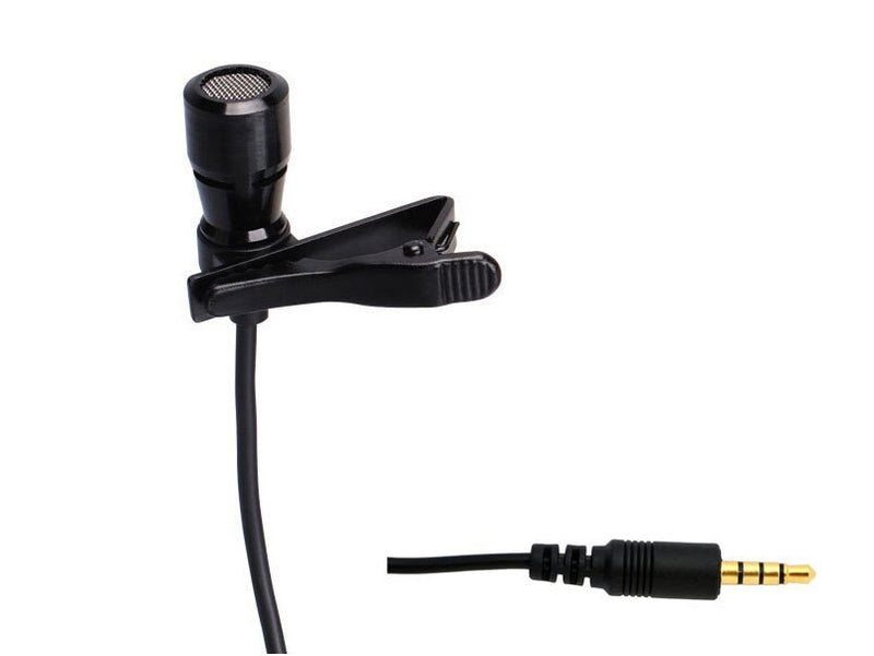 LAV-100APP Professional Lavalier Microphone with 3.5mm TRRS connector compatible with Apple I-Phones and I-Pads.