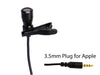 LAV-100APP Professional Lavalier Microphone with 3.5mm TRRS connector for Apple I-Phones and I-Pads.