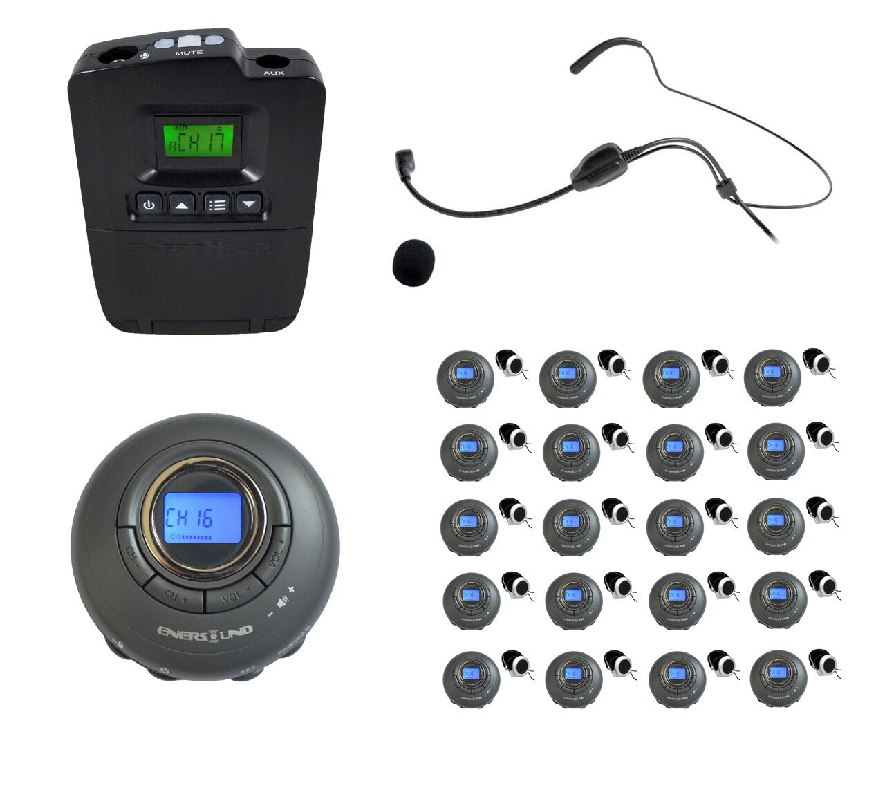 20-Person Portable Translation, Tour Guide System (3 year Warranty)