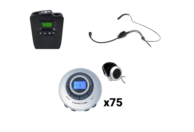 75-Person Portable Translation/Tourguide Professional System (Lifetime Warranty)