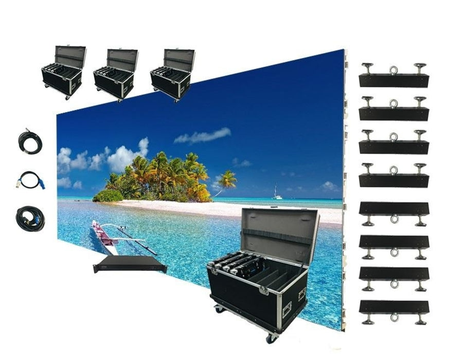 Indoor LED Wall Screen with Mounting System - Front-Serviceable Magnetic Modules - P2.97mm - 13.1ft x 6.5ft - 32 panels 500x500