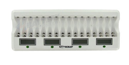 16-Bay LCD Fast Battery Charger